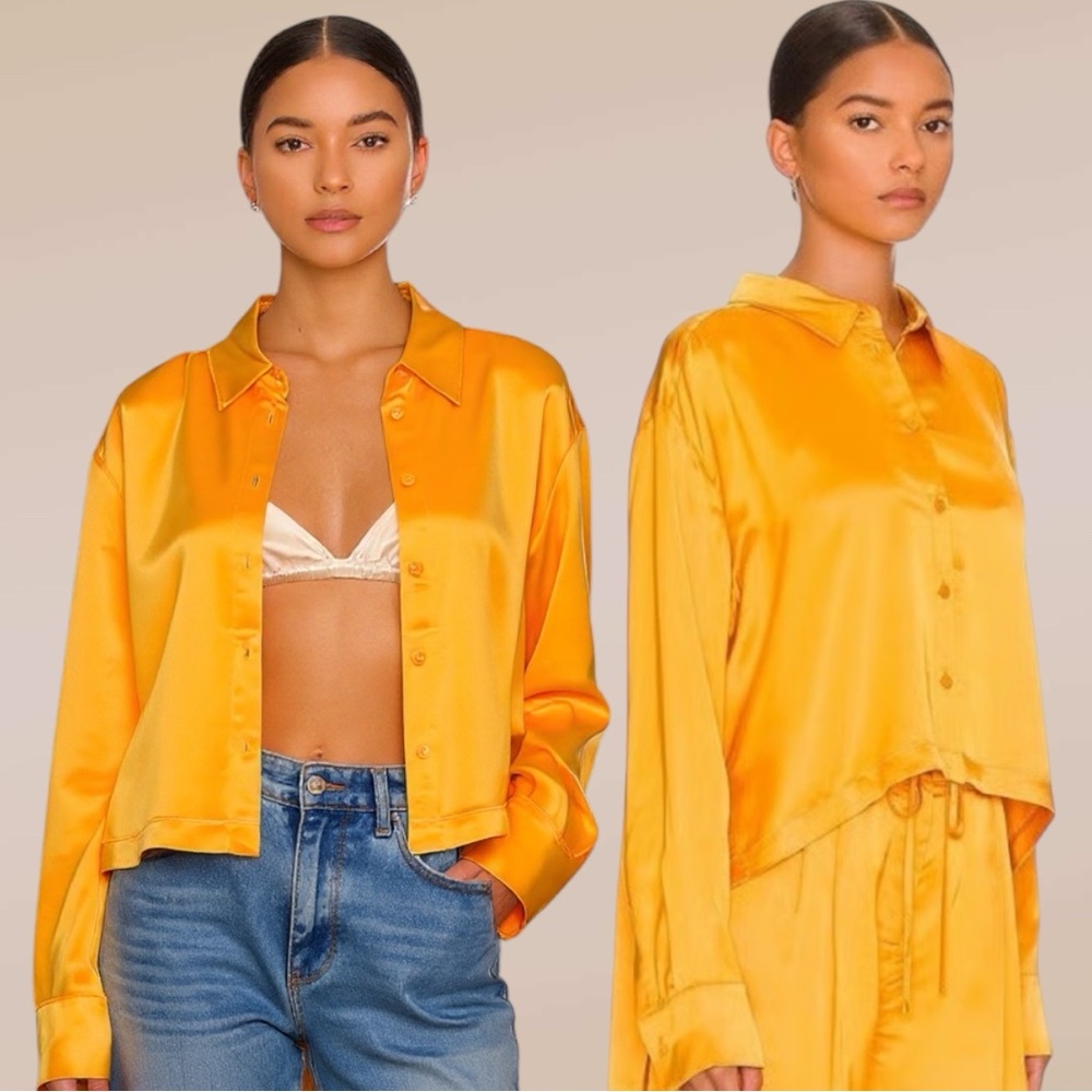 NWT Weekend Stories Celestina Shirt in Melon - Picture 9 of 10